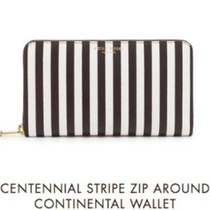 Henri Bendel Centennial Stripe Zip Around Wallet